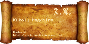 Kukoly Magdolna névjegykártya